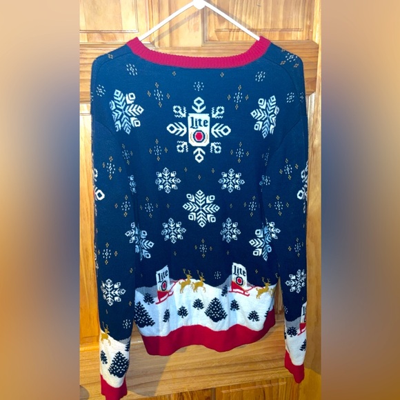Like New Miller Lite Christmas Knit Sweater - Picture 2 of 3